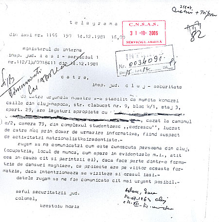 a jasi szeku sürgönye